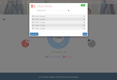 Screenshot of your own voice recordings list